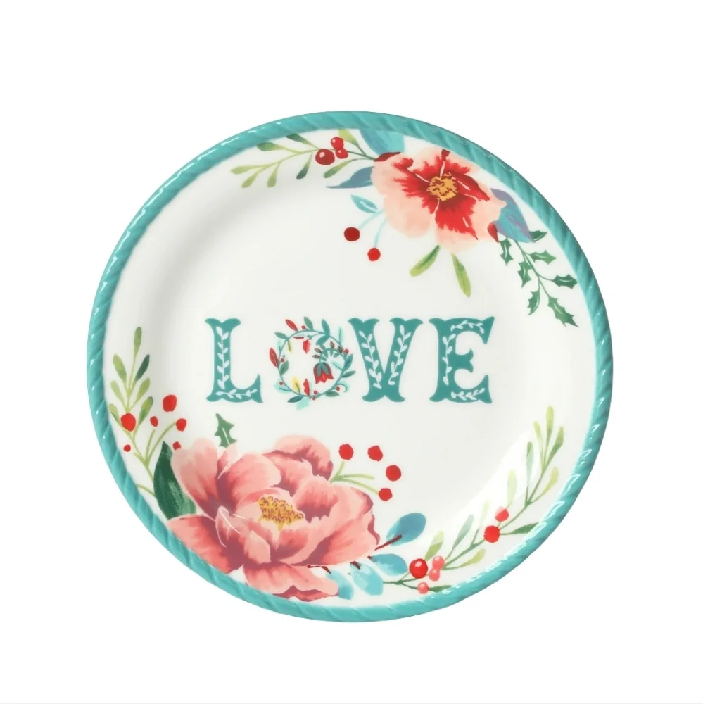 🎄 New Pioneer Woman Merry Meadow Assorted 7.3 Inch Appetizer Plates Set - Picture 7 of 10